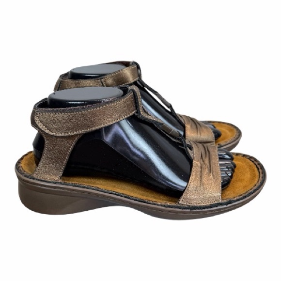 Naot Leather Gladiator Sandals 40 Lagenlook Boho Comfort Metallic Bronze - Picture 7 of 12